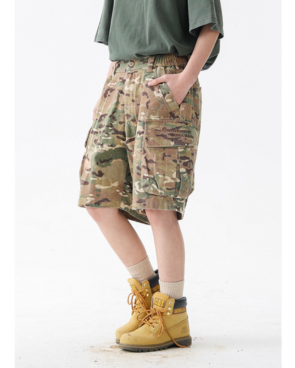 Outdoor Wear-resistant Hiking Cargo Camo Shorts
