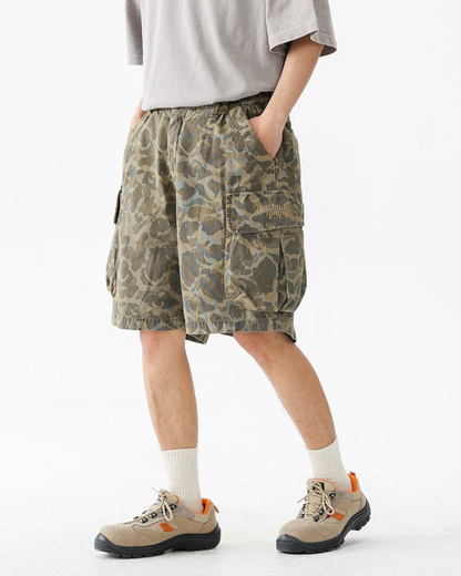 Outdoor Wear-resistant Hiking Cargo Camo Shorts