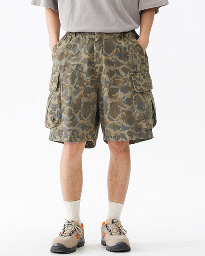 Outdoor Wear-resistant Hiking Cargo Camo Shorts