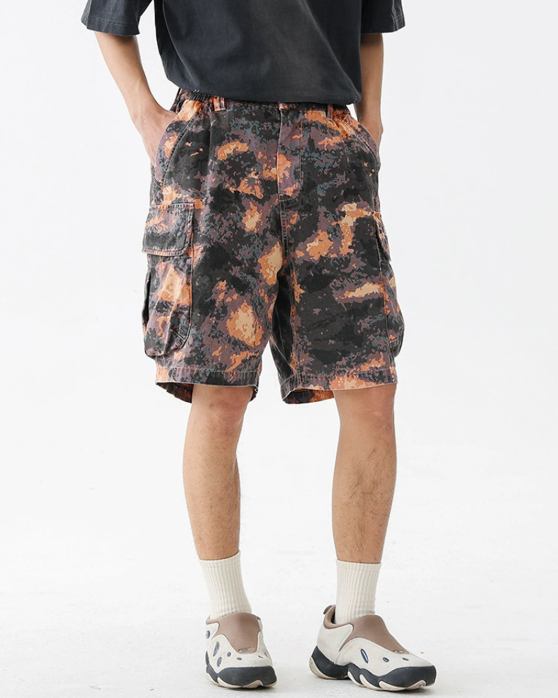Outdoor Wear-resistant Hiking Cargo Camo Shorts