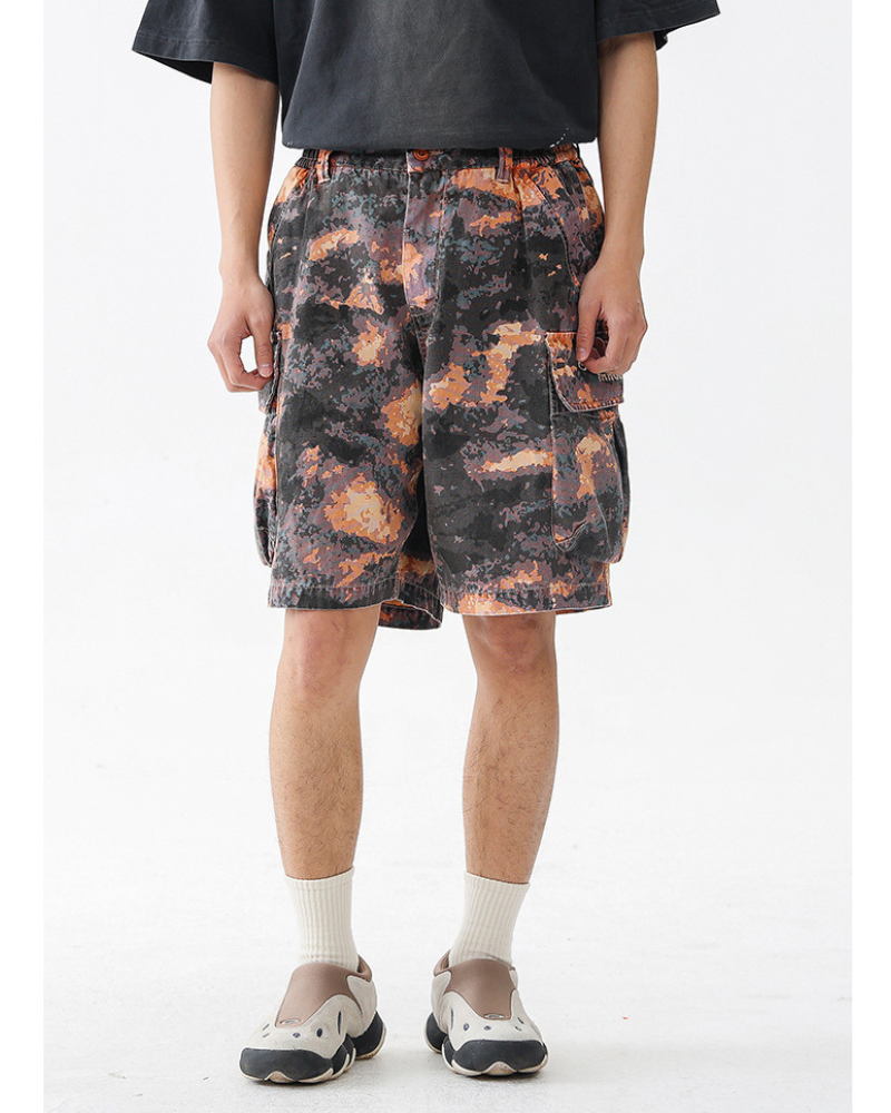 Outdoor Wear-resistant Hiking Cargo Camo Shorts