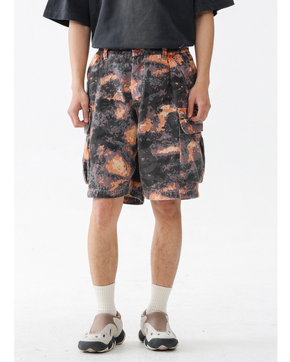 Outdoor Wear-resistant Hiking Cargo Camo Shorts