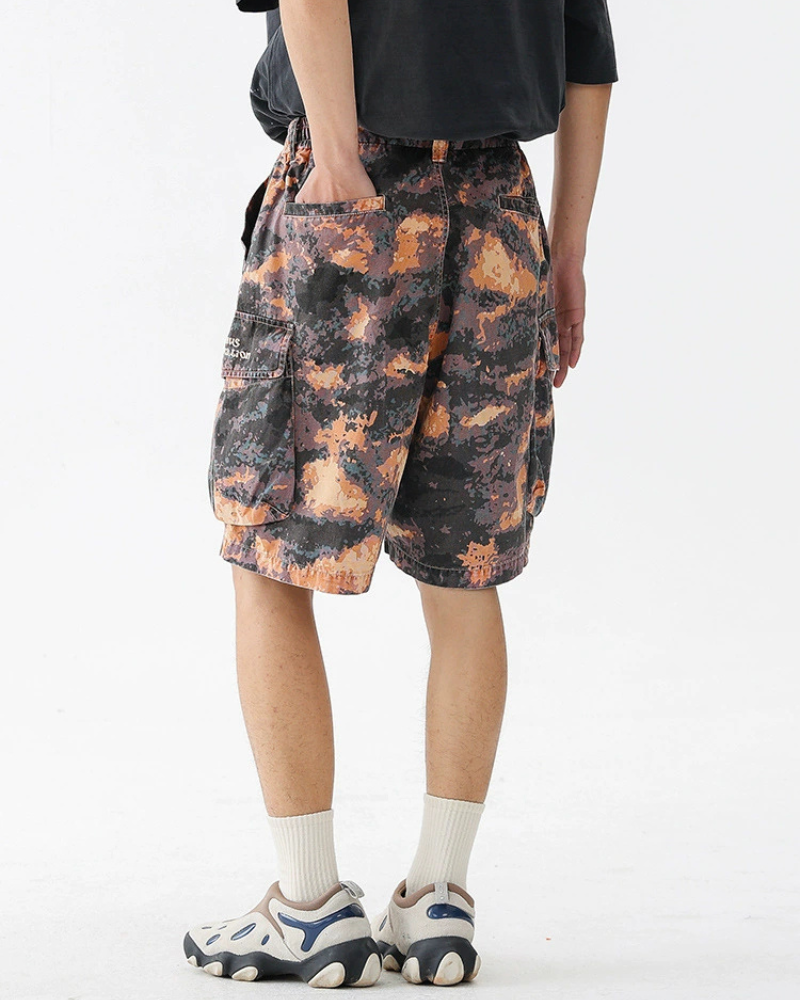 Outdoor Wear-resistant Hiking Cargo Camo Shorts