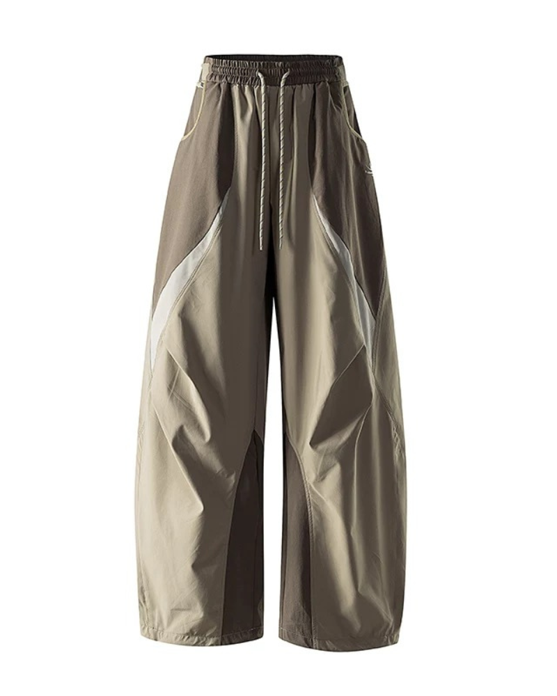Outdoor Windproof Paneled Wide-Leg Hiking Pants