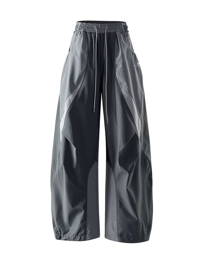 Outdoor Windproof Paneled Wide-Leg Hiking Pants