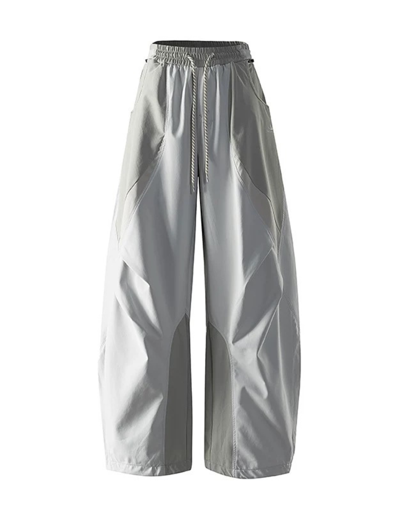 Outdoor Windproof Paneled Wide-Leg Hiking Pants