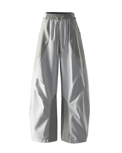 Outdoor Windproof Paneled Wide-Leg Hiking Pants