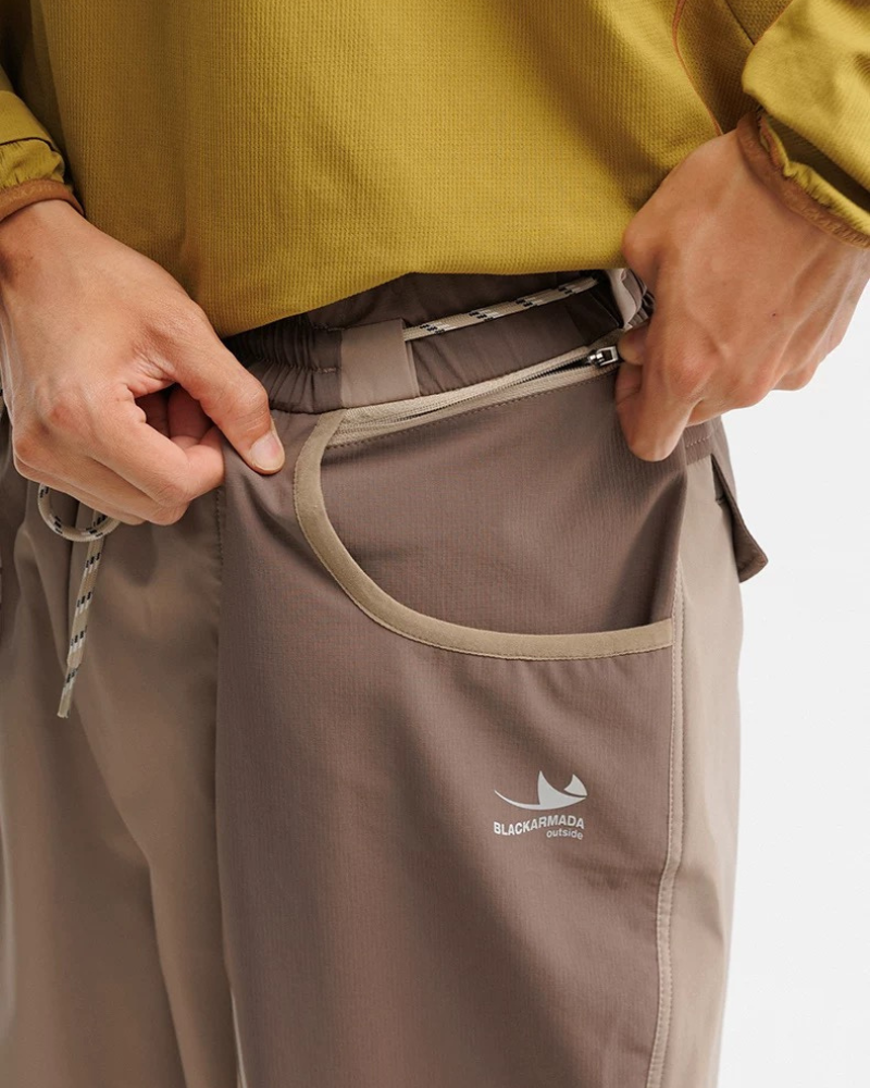Outdoor Windproof Paneled Wide-Leg Hiking Pants