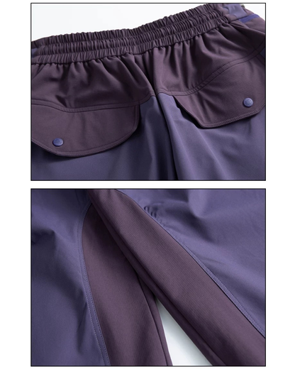 Outdoor Windproof Paneled Wide-Leg Hiking Pants