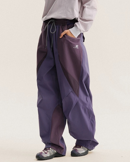 Outdoor Windproof Paneled Wide-Leg Hiking Pants