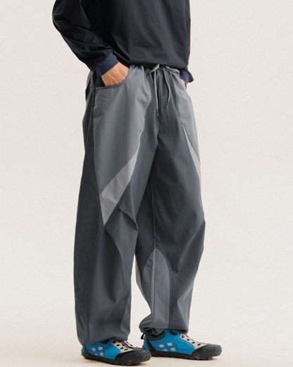 Outdoor Windproof Paneled Wide-Leg Hiking Pants