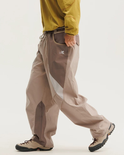 Outdoor Windproof Paneled Wide-Leg Hiking Pants