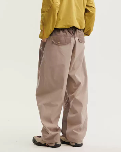 Outdoor Windproof Paneled Wide-Leg Hiking Pants