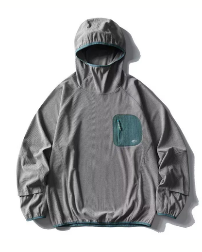 Outdoor Sports Unisex Lightweight Rice Grain Fleece Hoodie