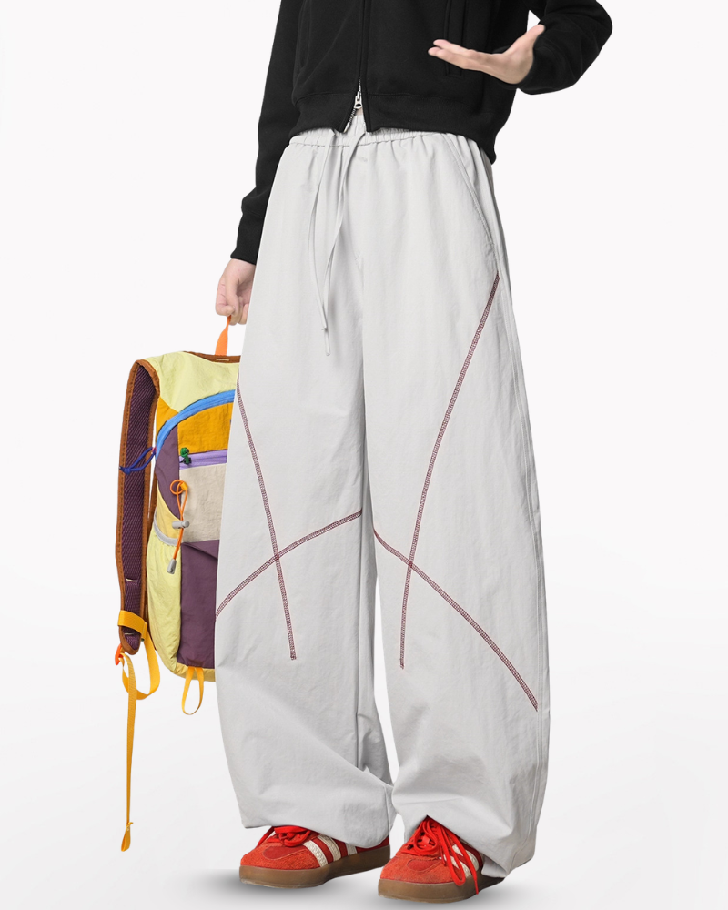 Outdoor Unisex Contrast Stitch Drape Hiking Pants