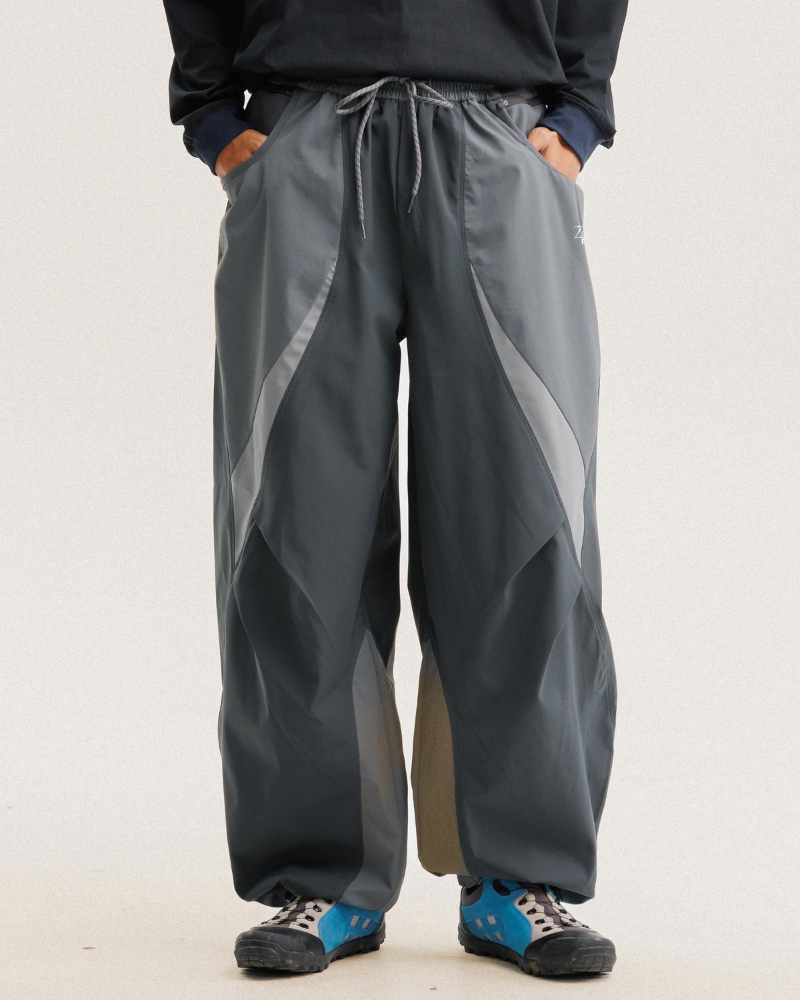 Outdoor Unisex Windproof Paneled Wide-Leg Hiking Pants