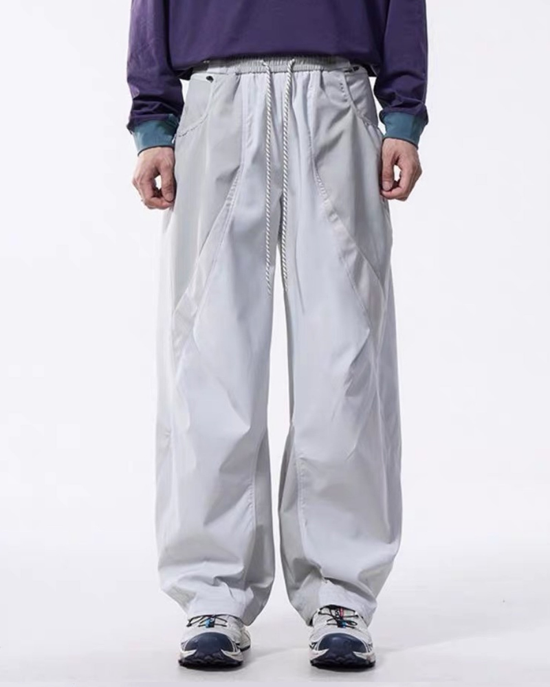 Outdoor Unisex Windproof Paneled Wide-Leg Hiking Pants