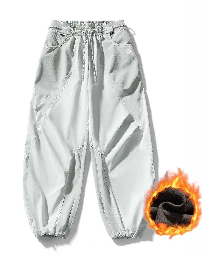 Outdoor Unisex Windproof Paneled Wide-Leg Hiking Pants