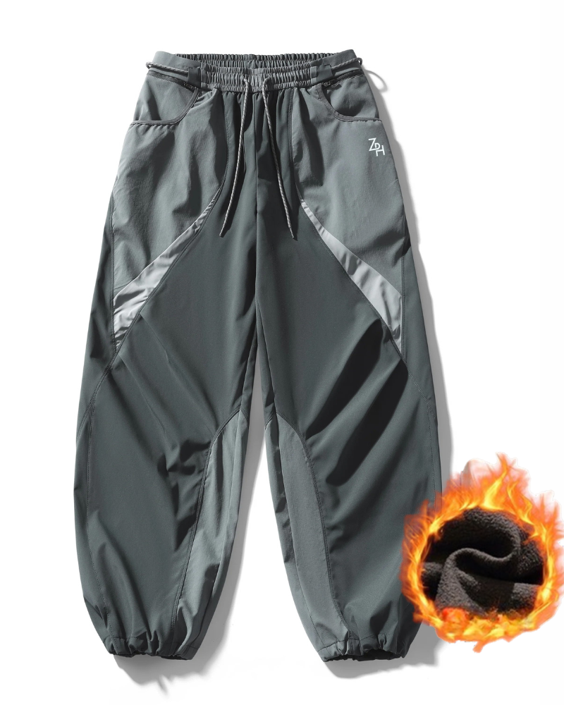 Outdoor Unisex Windproof Paneled Wide-Leg Hiking Pants