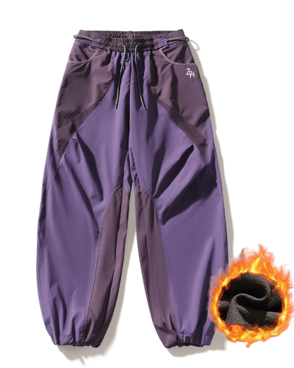 Outdoor Unisex Windproof Paneled Wide-Leg Hiking Pants
