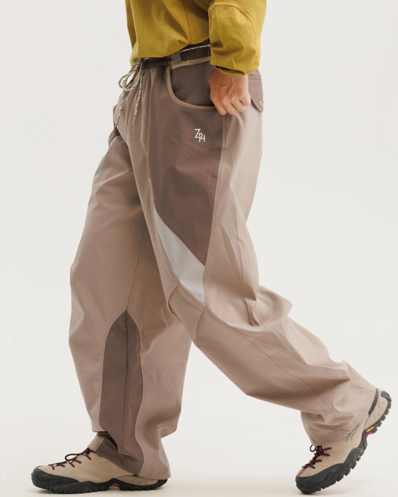 Outdoor Unisex Windproof Paneled Wide-Leg Hiking Pants