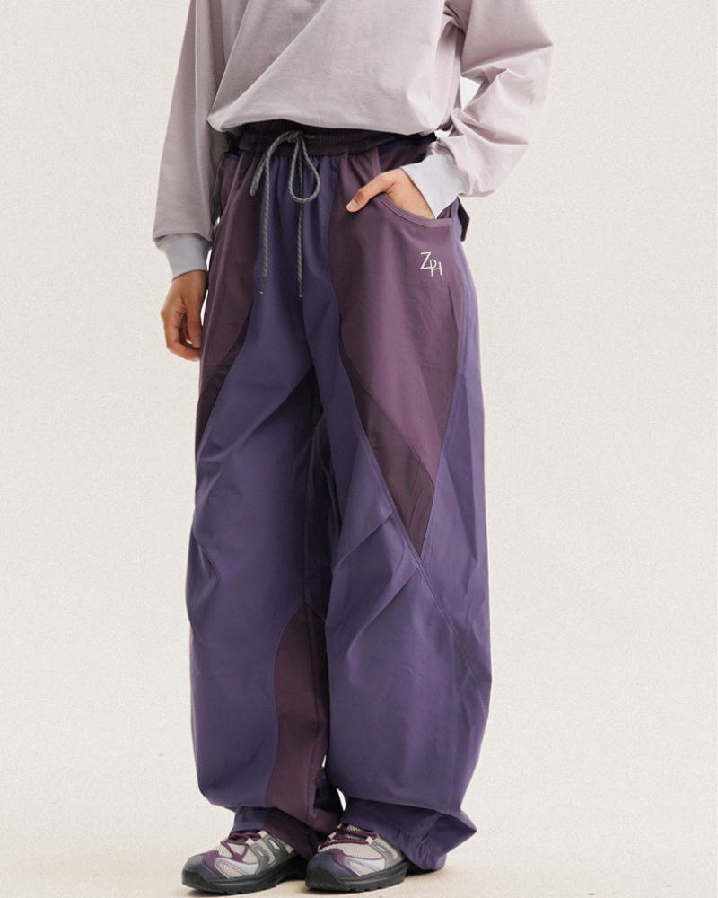 Outdoor Unisex Windproof Paneled Wide-Leg Hiking Pants