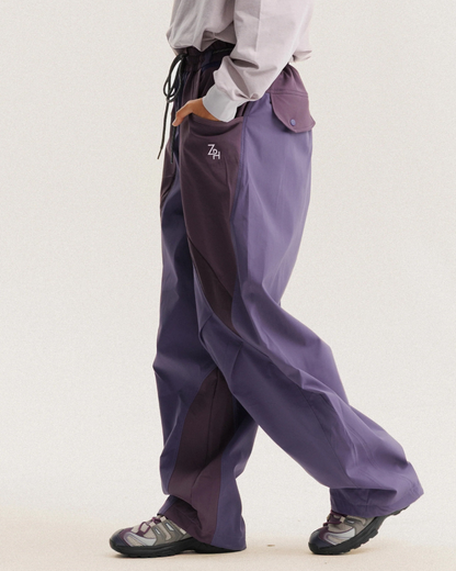 Outdoor Unisex Windproof Paneled Wide-Leg Hiking Pants