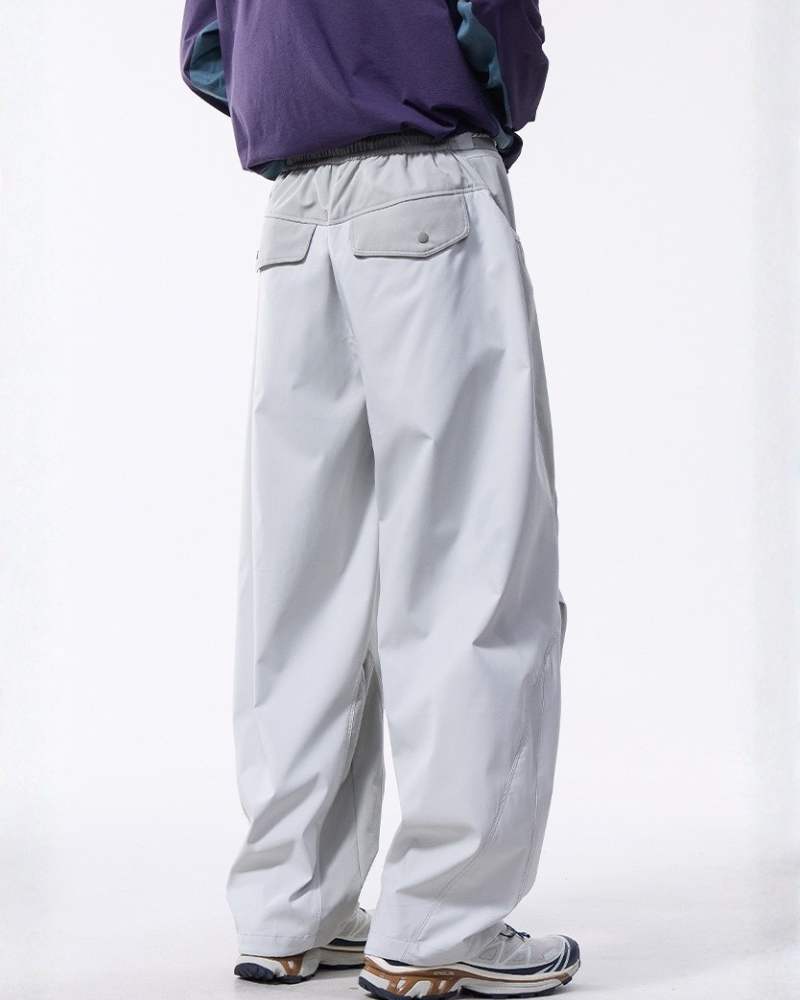 Outdoor Windproof Paneled Wide-Leg Hiking Pants