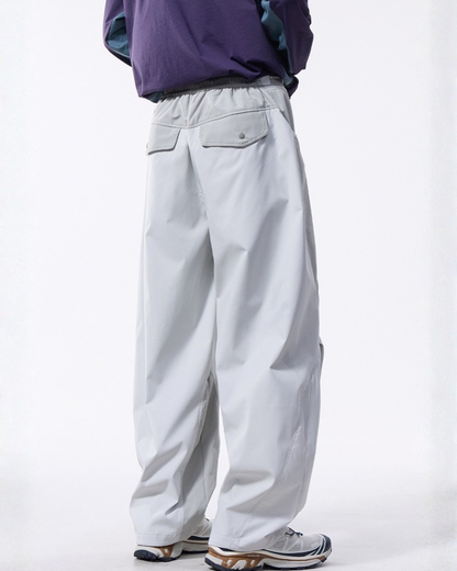 Outdoor Windproof Paneled Wide-Leg Hiking Pants