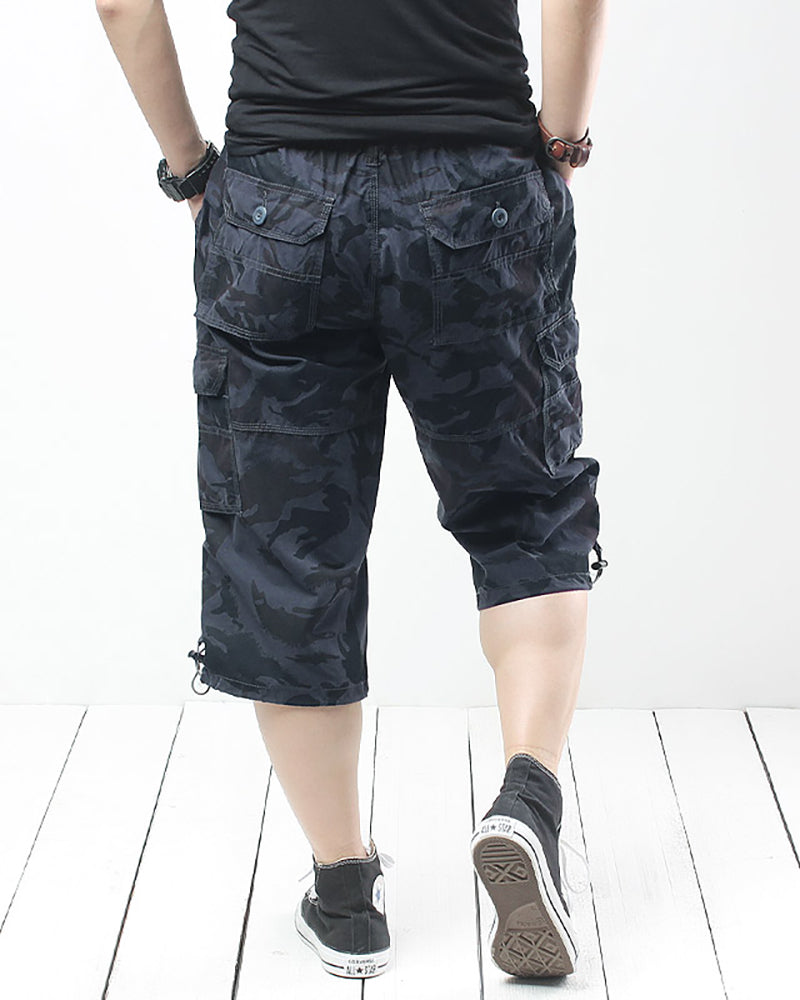 Oversize Long Camo Cargo Shorts