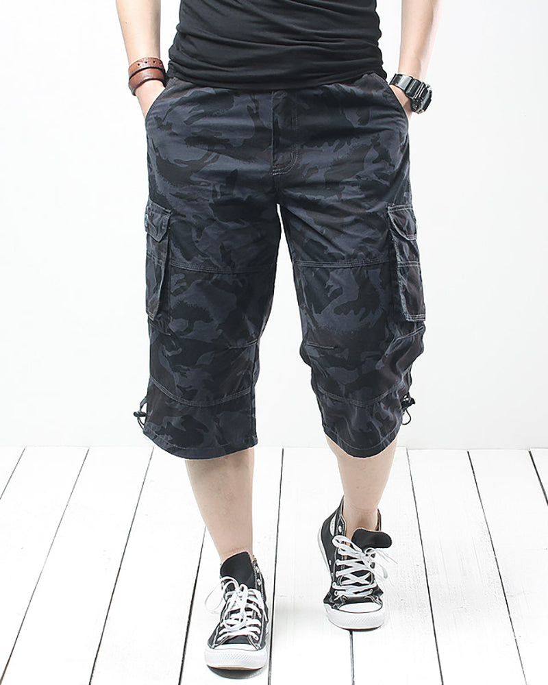 Oversize Long Camo Cargo Shorts