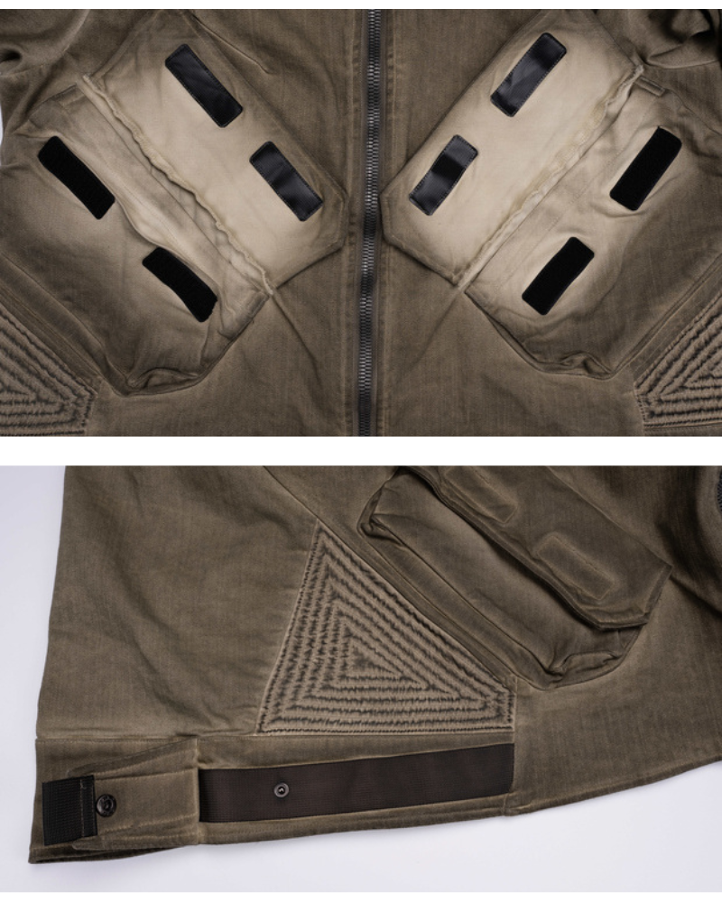 Post-Apocalyptic Distressed Removable Sleeve Utility Jacket