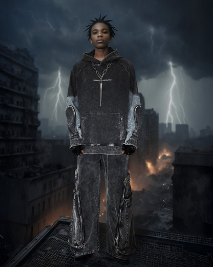 Post-Apocalyptic Tactical Pocket Washed Hoodie