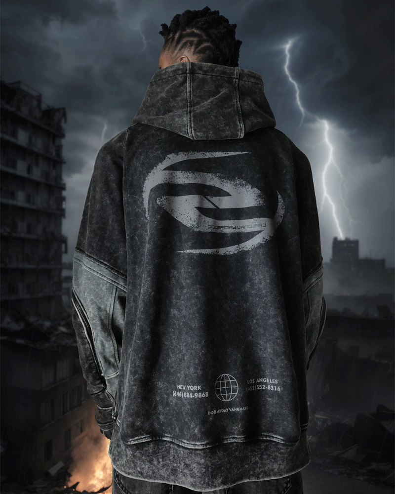 Post-Apocalyptic Tactical Pocket Washed Hoodie