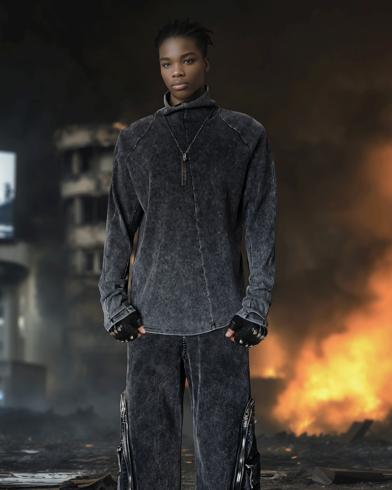 Post-Apocalyptic Turtleneck Base-Layer Sweatshirt