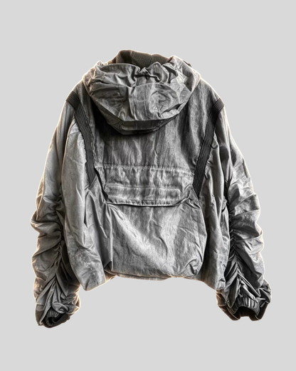 Post-Apocalyptic Cropped Techwear Hooded Jacket