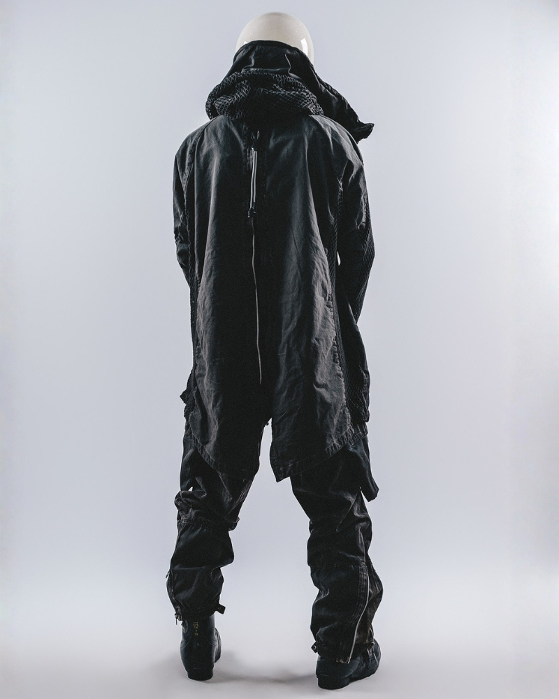 Post-Apocalyptic Darkwear Reversible Distressed Spliced Coat