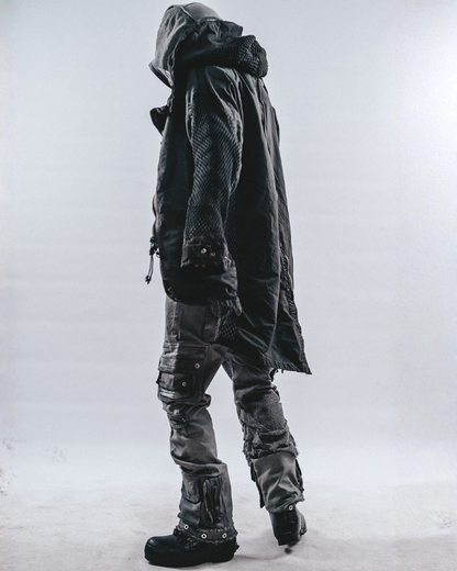 Post-Apocalyptic Darkwear Reversible Distressed Spliced Coat
