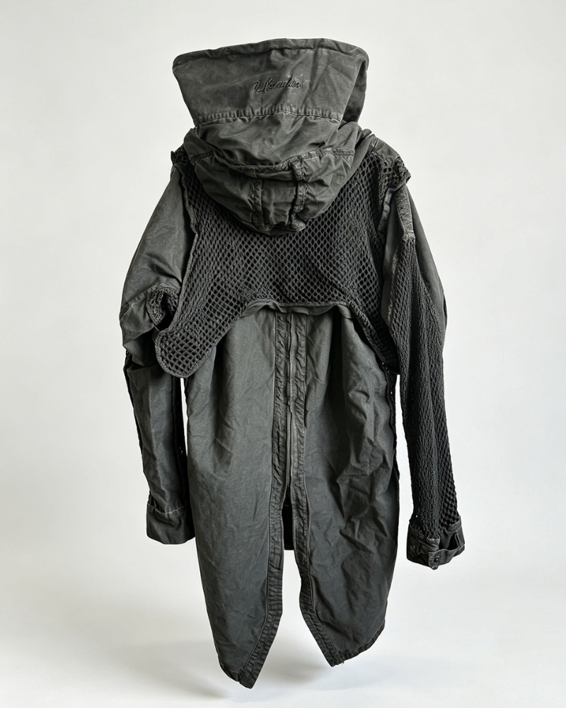Post-Apocalyptic Darkwear Reversible Distressed Spliced Coat