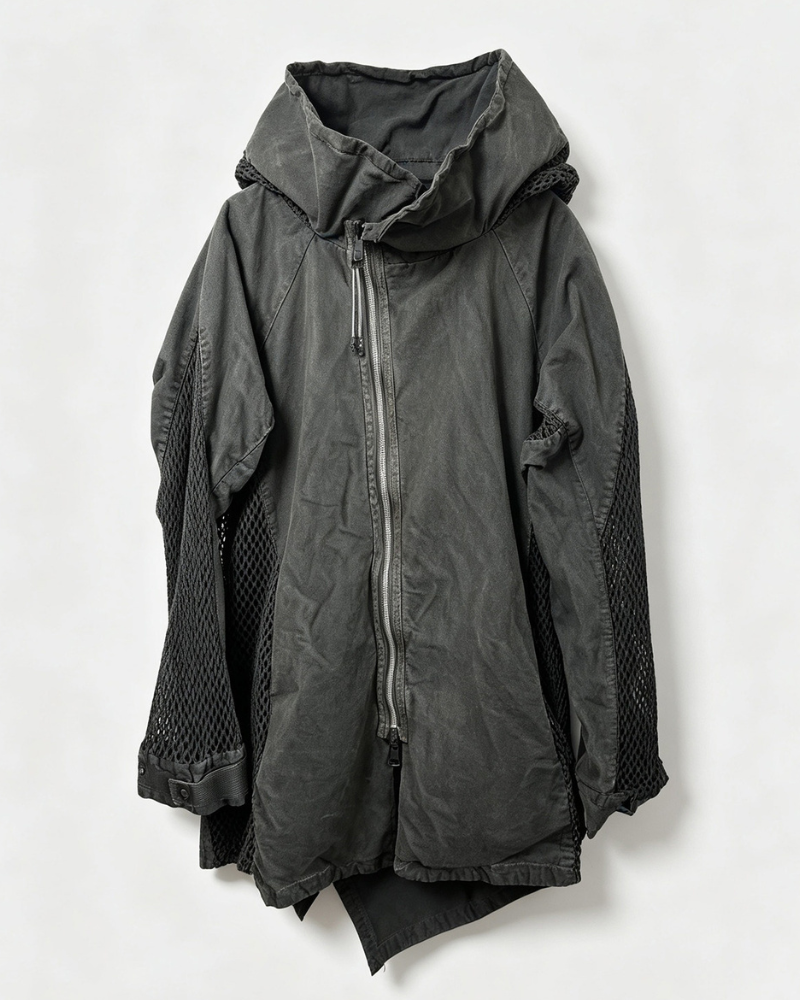 Post-Apocalyptic Darkwear Reversible Distressed Spliced Coat