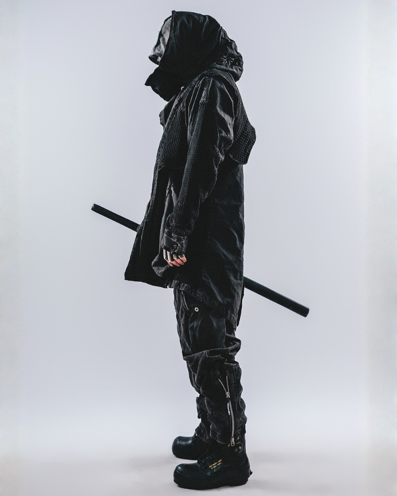 Post-Apocalyptic Darkwear Reversible Distressed Spliced Coat