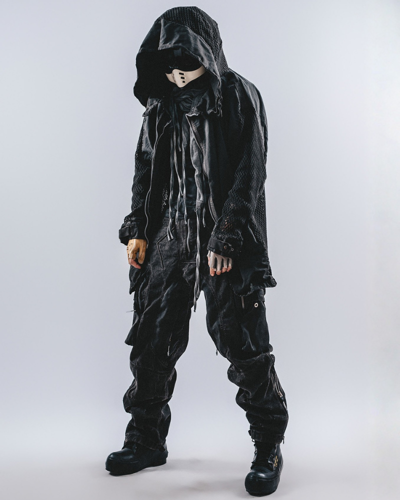 Post-Apocalyptic Darkwear Reversible Distressed Spliced Coat