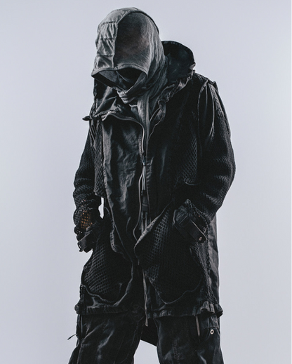 Post-Apocalyptic Darkwear Reversible Distressed Spliced Coat