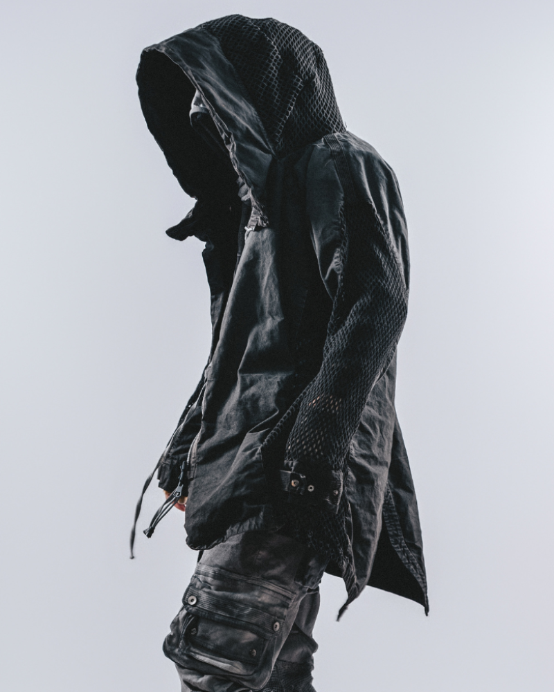 Post-Apocalyptic Darkwear Reversible Distressed Spliced Coat