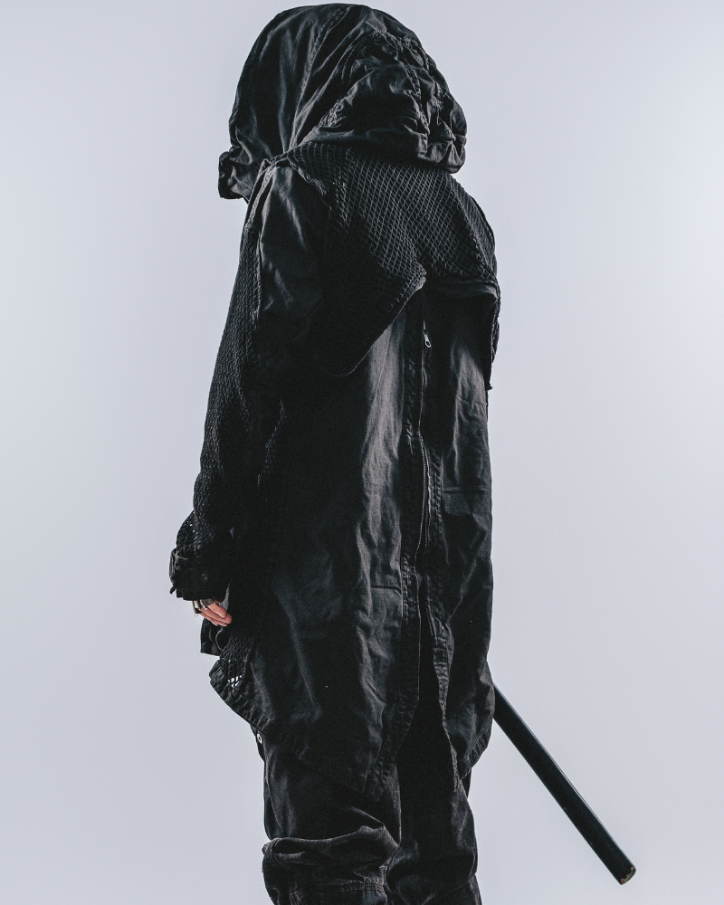 Post-Apocalyptic Darkwear Reversible Distressed Spliced Coat