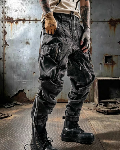 Post-Apocalyptic Distressed Wasteland Tactical Cargo Pants