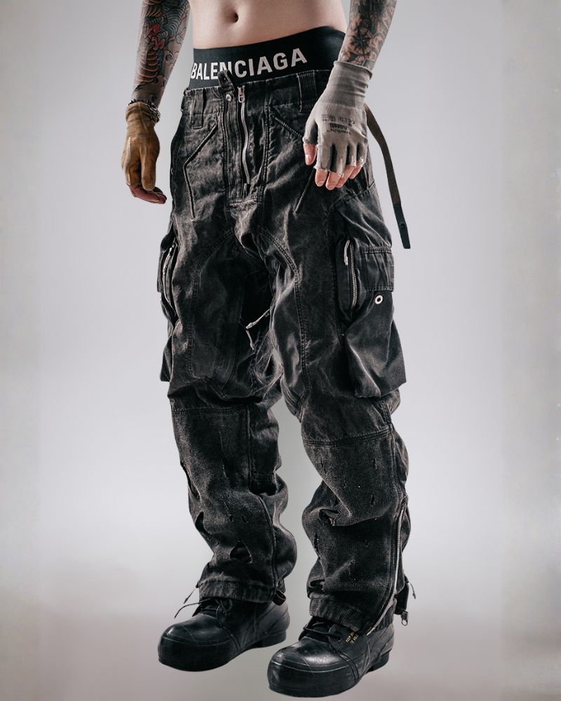 Post-Apocalyptic Distressed Wasteland Tactical Cargo Pants