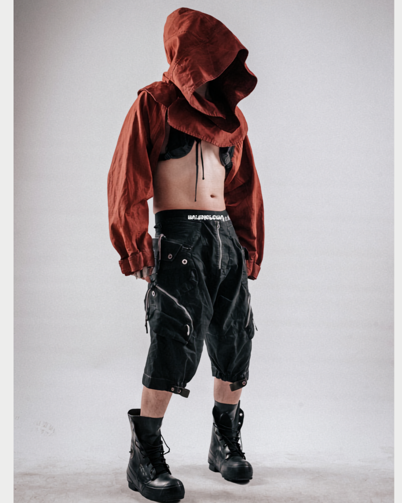 Post-Apocalyptic Tactical Wash Hooded Cape