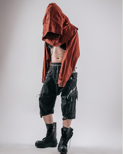 Post-Apocalyptic Tactical Wash Hooded Cape