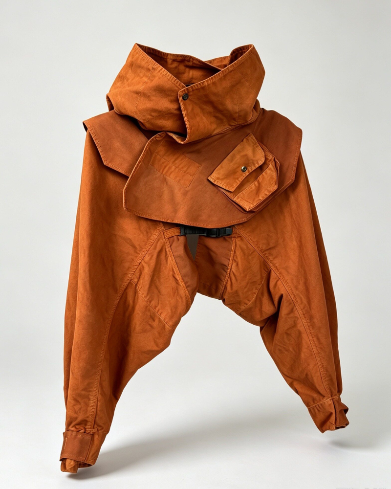 Post-Apocalyptic Tactical Wash Hooded Cape